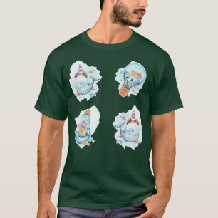Camiseta Pegatinas de ballenas luz náutica bajo el mar