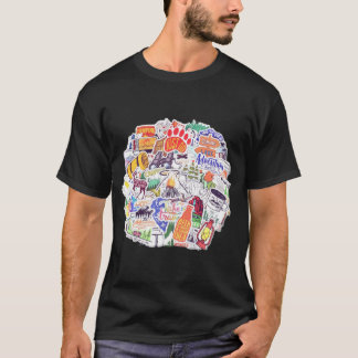 Camiseta Pegatinas de Campfire Nature Camping