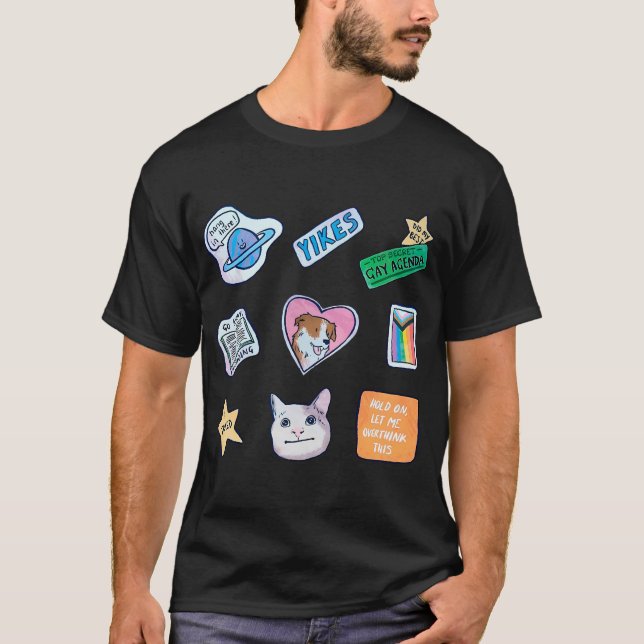 Camiseta Pegatinas Del Diario De Charlie, Paro De Corazón (Anverso)
