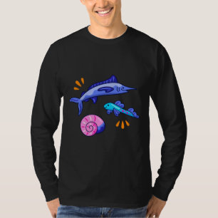 Camiseta Pegatinas holográficas de peces luchadores lindos