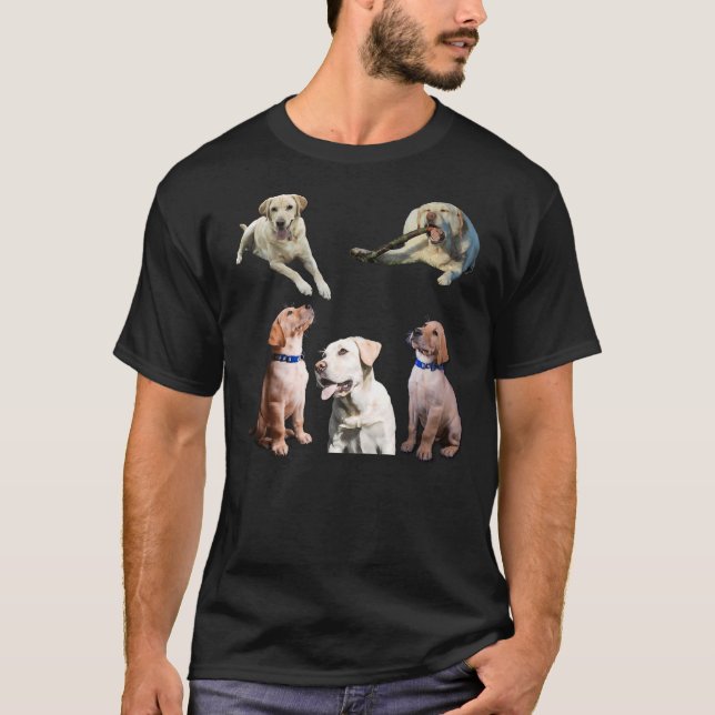 Camiseta Pegatinas recuperadores de labrador amarillo (Anverso)