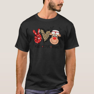 Camiseta Pego Paz Amor Enfermera a los renos Feliz Navidad