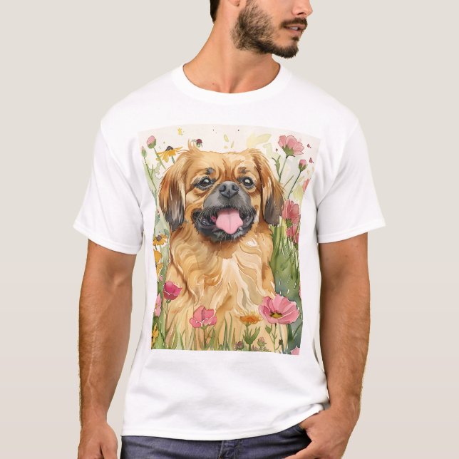 Camiseta  Pekingese Dad Shirt – Watercolor (Anverso)