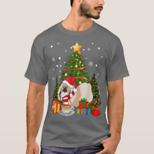 Camiseta Pekingese Dog Santa Hat Christmas Coffee 2021 Dog 