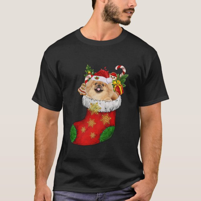 Camiseta Pekingeses En Navidades De Muerte Ama De Perro De  (Anverso)