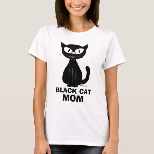 Camiseta pelada de la MOM CAT NEGRA