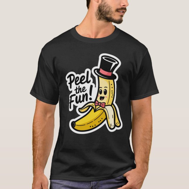 Camiseta pelar el divertido diseño creativo banana (Anverso)