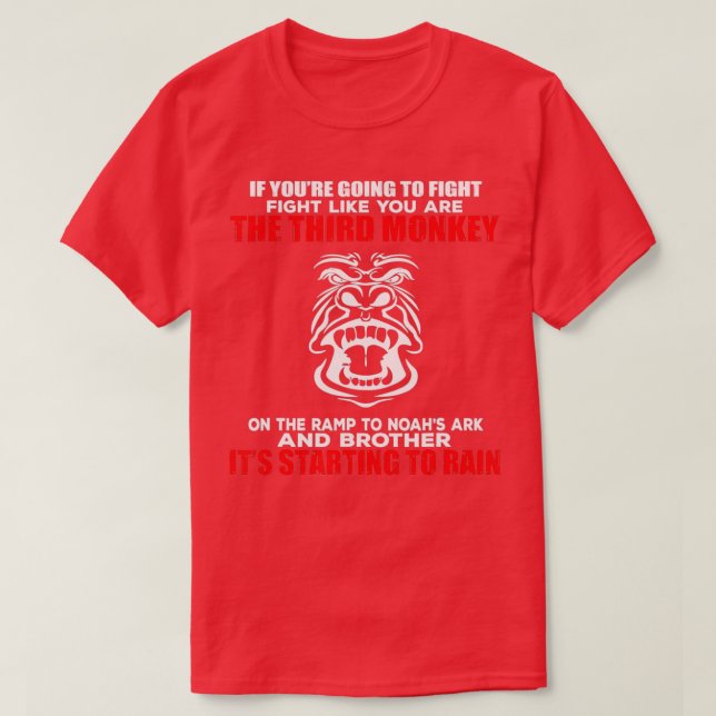 Camiseta Pelea Como El Tercer Mono En El Arca Noahs - Graci (Diseño del anverso)