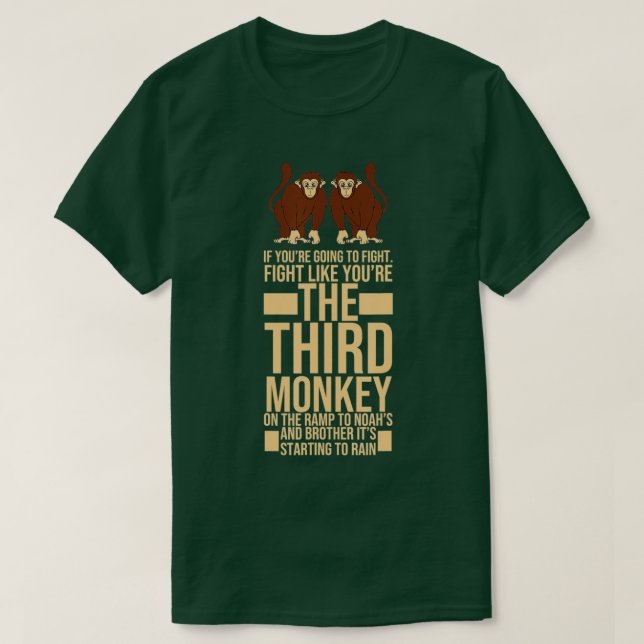 Camiseta Pelea Como Tu Tercer Diseño De Mono (Diseño del anverso)