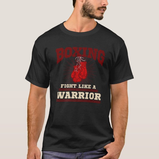 Camiseta Pelea Como Un Guerrero - Id. De Regalo De Boxer De (Anverso)