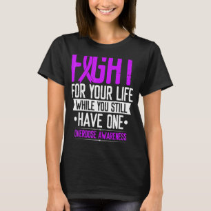 Camiseta Pelea con cinta morada por su vida sobredosis de A