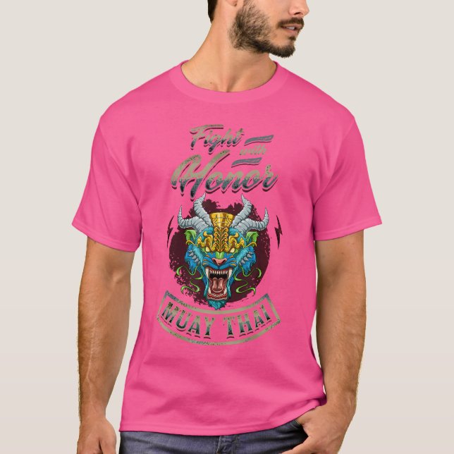 Camiseta Pelea Con Honor Muay Creatura De León Tailandés (Anverso)