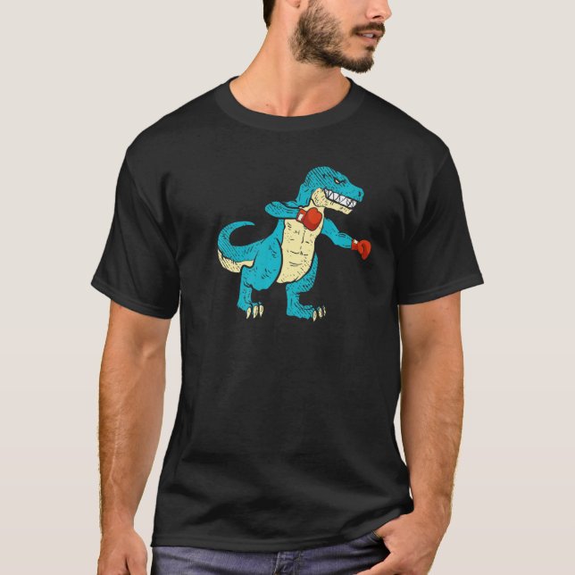 Camiseta Pelea contra el boxeador de dinosaurio de boxeo de (Anverso)