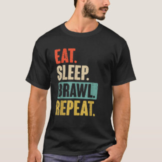 Camiseta Pelea de sueño de comer repetición de divertidos j