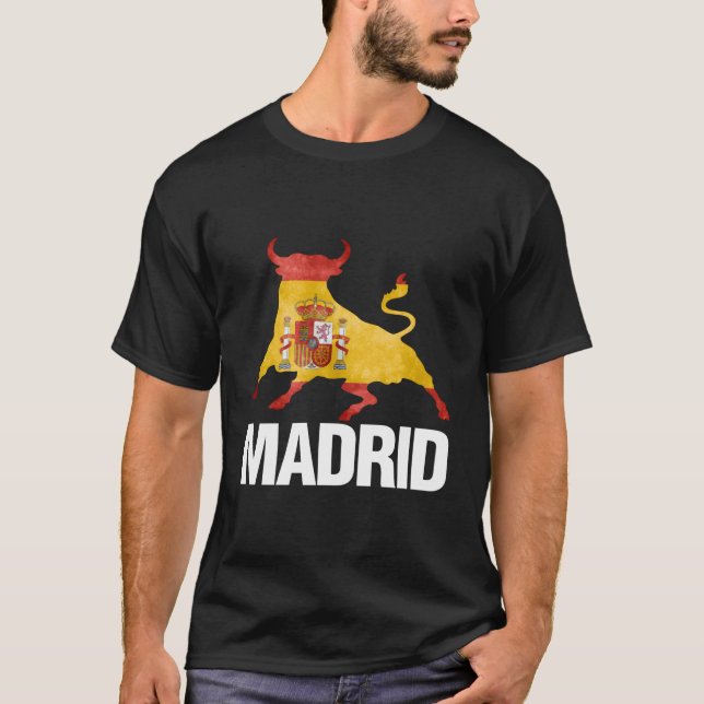 Camiseta Pelea de toros con bandera de España en Madrid (Anverso)