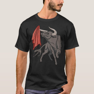 Camiseta Pelea de toros con banderas rojas en España
