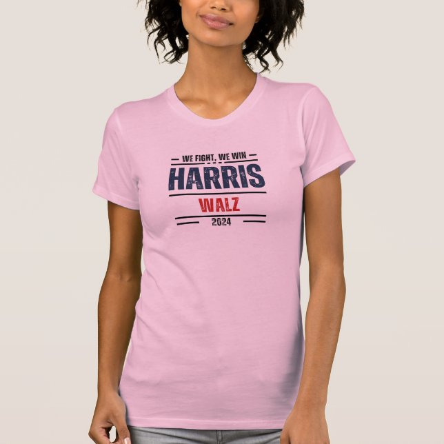 Camiseta Peleamos Ganamos Harris Walz 2024 (Anverso)