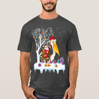 Camiseta Pelican Bird Lover Xmas Gift Santa Riding