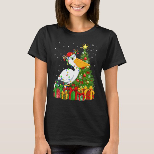 Camiseta Pelican Bird   Xmas Holiday Santa Pelican Christma (Anverso)