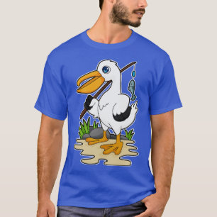 Camiseta Pelican como Fisher con peces de varilla de pesca