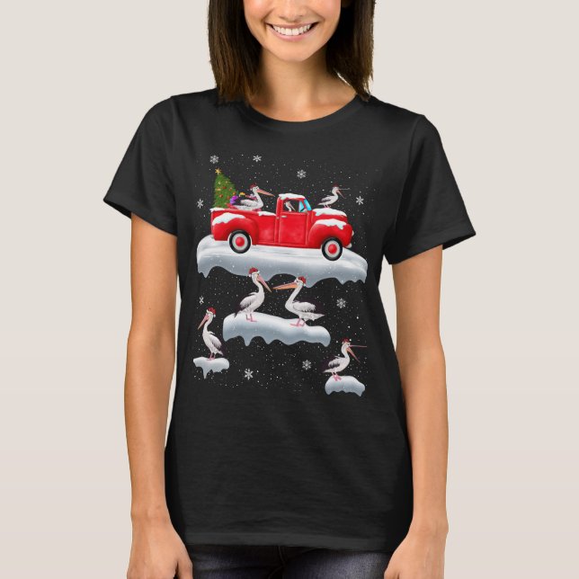 Camiseta Pelican Driding Christmas Tree Red Truck Pelican C (Anverso)