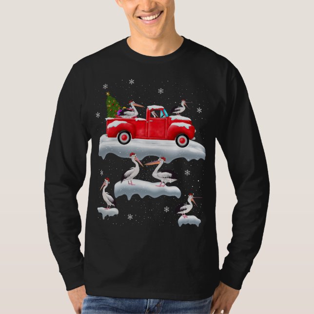 Camiseta Pelican Driding Christmas Tree Red Truck Pelican C (Anverso)