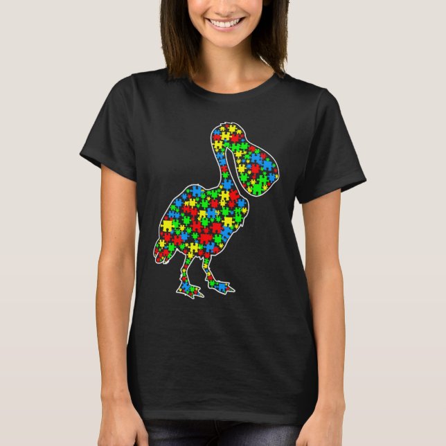 Camiseta Pelican Funny Puzzle Animals Autism Awareness (Anverso)