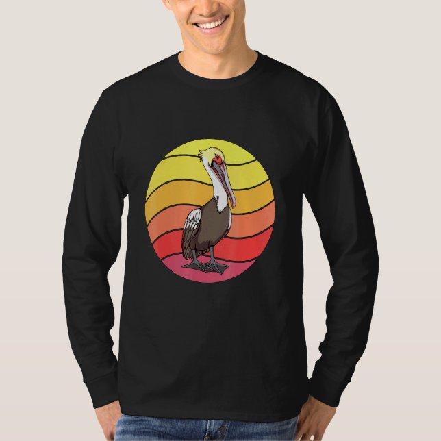 Camiseta Pelican Retro Sunset Bird Pelicans (Anverso)