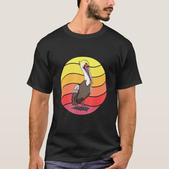 Camiseta Pelican Retro Sunset Bird Pelicans (Anverso)