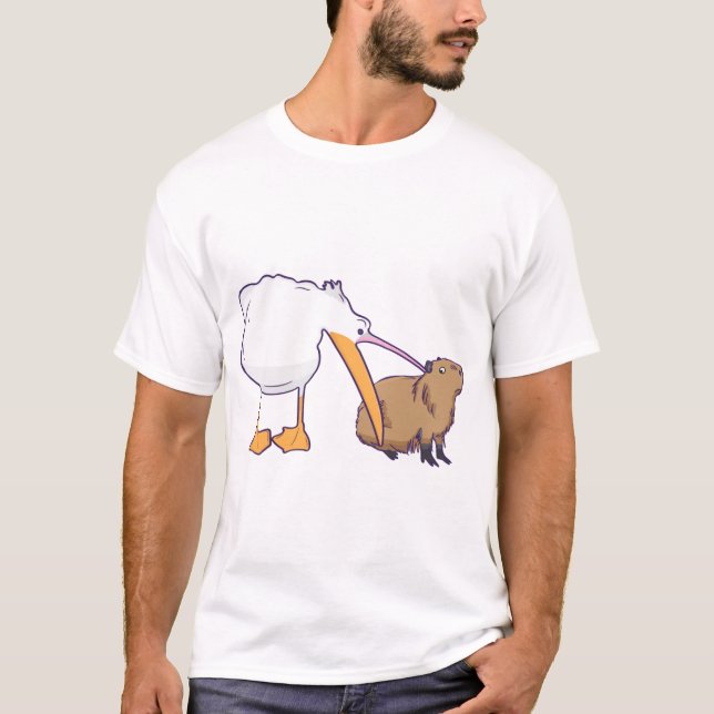 Camiseta Pelican trata de comer kawaii al capibara (Anverso)