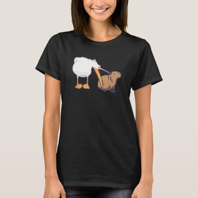 Camiseta Pelican trata de comer un gracioso meme de Capybar (Anverso)