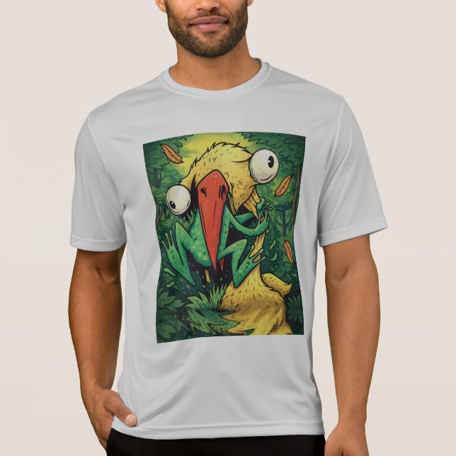 Camiseta Pelican vs Frog Swamp Never Give Up Funny T-Shirt (Anverso)