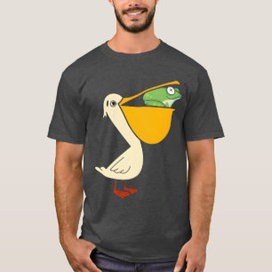 Camiseta Pelícano Comiendo Rana Humor Animal familia