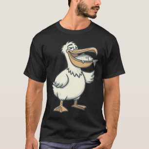 Camiseta Pelícano Con Bolsillo De Pescado Criaturas Animal