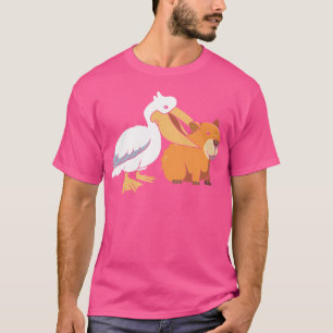 Camiseta Pelícano De Pun Animal Trata De Comer Capibara