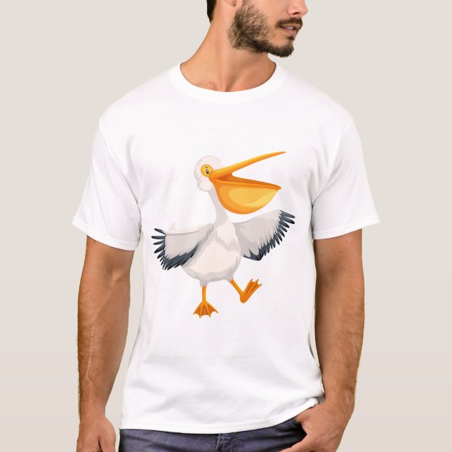 Camiseta Pelícano del dibujo animado (Anverso)
