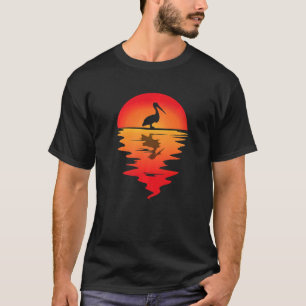 Camiseta Pelícano Viintage Sunset Tropical Bird Pelic