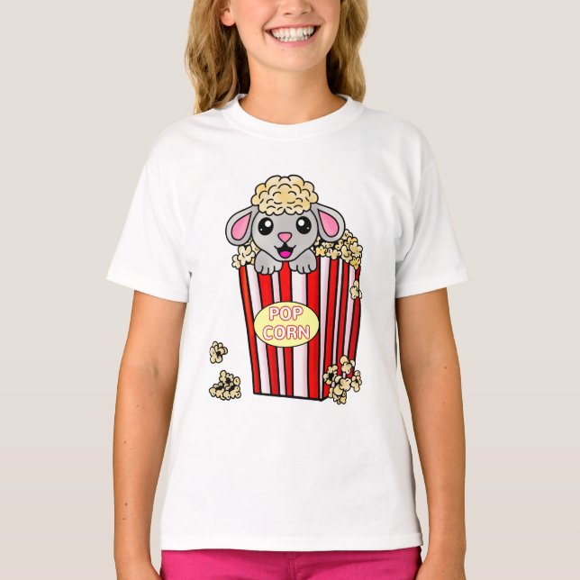 Camiseta Película de Cine de Popcorn Oveja Cubierta (Anverso)