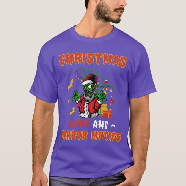 Camiseta Película de horror Zombie Asombrosa Santa Navidade (Anverso)