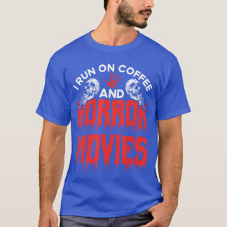 Camiseta Película de terror aterradora corro en café y pelí