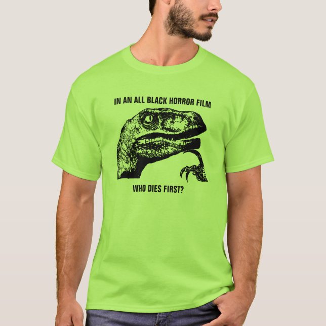 Camiseta Película de terror de Philosoraptor (Anverso)