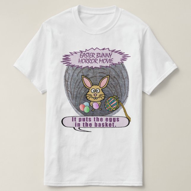 Camiseta Película de terror divertida del conejito de (Diseño del anverso)