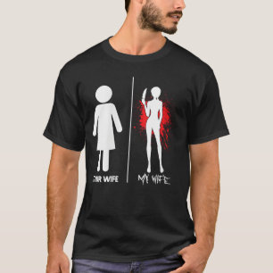 Camiseta Película de terror femenina Cuchillo Sangre Tu esp