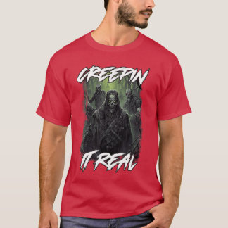 Camiseta Película de terror retro de Halloween Zombies Cree