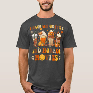 Camiseta Película de terror Retro Groovy Fall Coffee Hippie