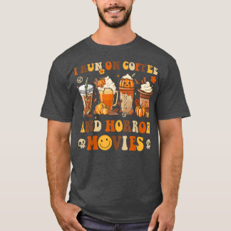 Camiseta Película de terror Retro Groovy Fall Coffee Hippie