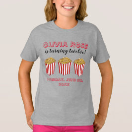 Camiseta Película Noche Sleepover Popcorn Cumpleaños Party