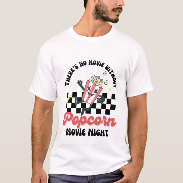 Camiseta Película nocturna Retro Popcorn (Anverso)