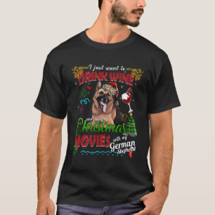 Camiseta Películas De Beber Vino Ver Navidades Con Mi Alemá