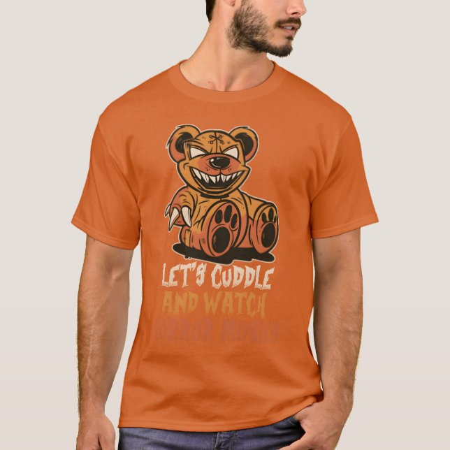 Camiseta Películas De Cuddle Y Horror Divertidas Películas  (Anverso)